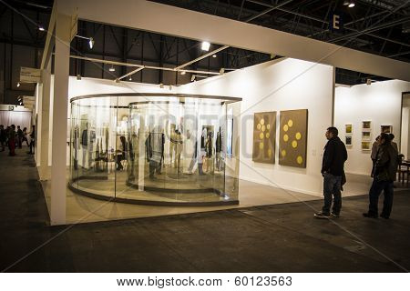 MADRID,SPAIN - 19 FEBRUARY 2014.Sculpture.Begins 2014 ARCO, the International Contemporary Art Fair in Madrid, Spain