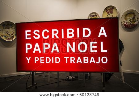 MADRID, SPAIN - 19 FEBRUARY 2014.Modern art.Begin 2014 ARCO, the International Contemporary Art Fair in Madrid, Spain