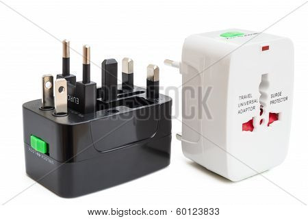 Black And White Universal Adapters With Clipping Path