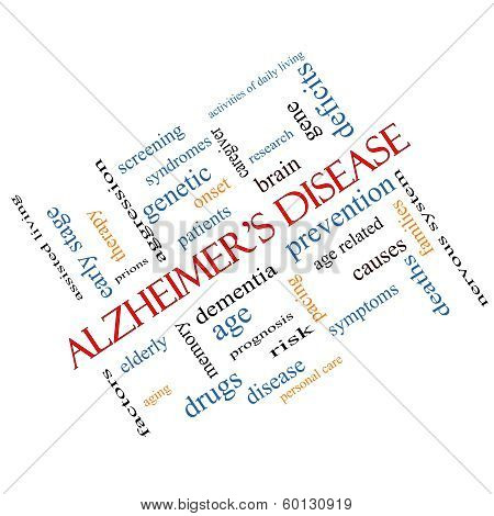 Alzheimer's Disease Word Cloud Concept Angled