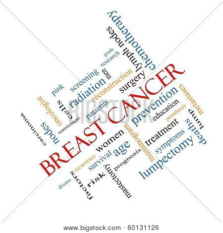 Breast Cancer Word Cloud Concept Angled
