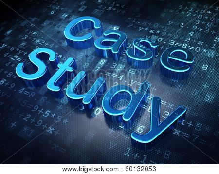 Education concept: Blue Case Study on digital background