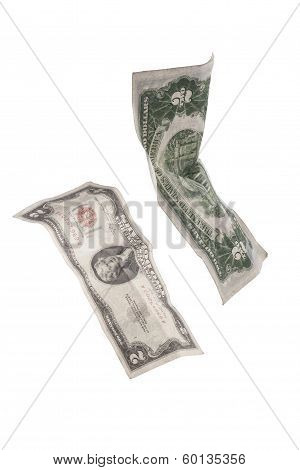 floating $2 bills