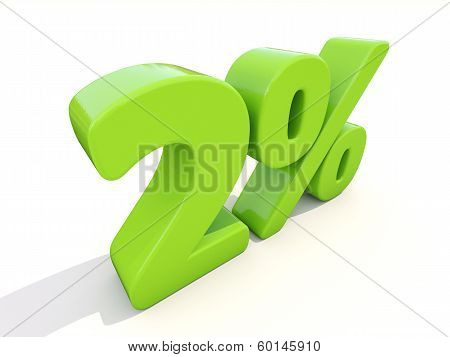 2% Percentage Rate Icon On A White Background
