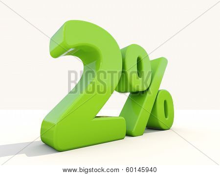 2% Percentage Rate Icon On A White Background