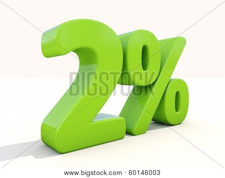 2% Percentage Rate Icon On A White Background