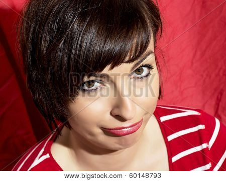 Young Woman Makes A Funny Face