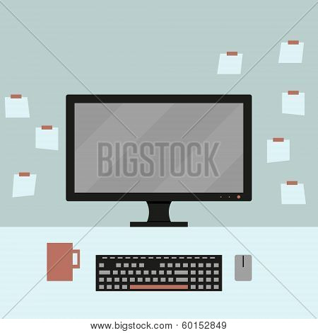 Flat Computer Coffe Keyboard