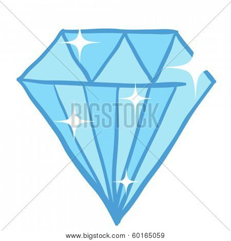 blue diamond doodle cartoon