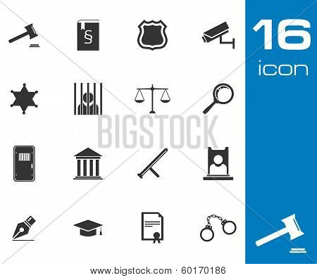 Vector black justice icons set