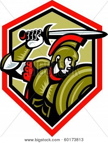 Centurion Roman Soldier Attacking Shield
