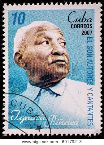 CUBA - CIRCA 2007: A stamp printed in cuba dedicated to authors and singers of Cuban son, shows Ignacio Pieiro, circa 2007 