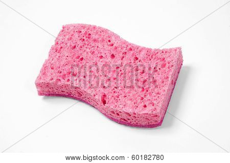 pink sponge on a white background