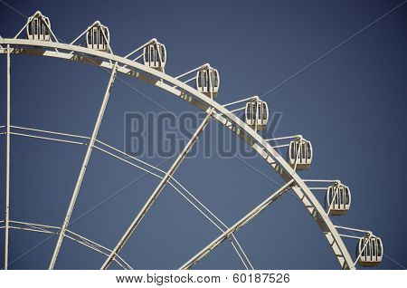noria booths with blue sky in Zaragoza, Aragon, Spain