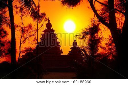 Temple Silhouette In India