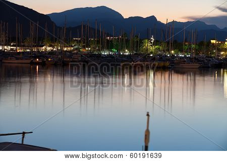 Alcudia marina at night on Majorca Spain