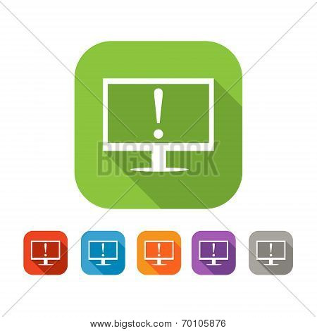 Color set of flat warning icon