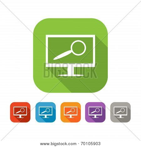 Color set of flat computer search  icon