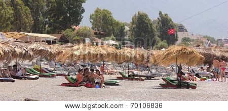 Sunbathing on calis beach
