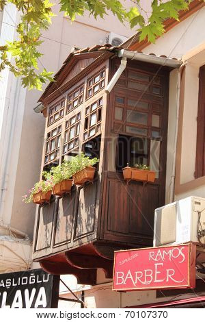 Old architectural wooden window