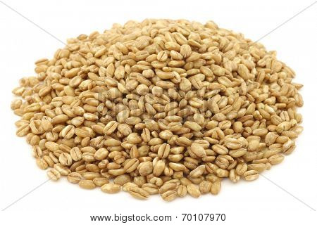 farro grain on a white background