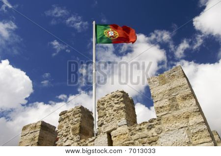 Portugal-Flag auf einem mast
