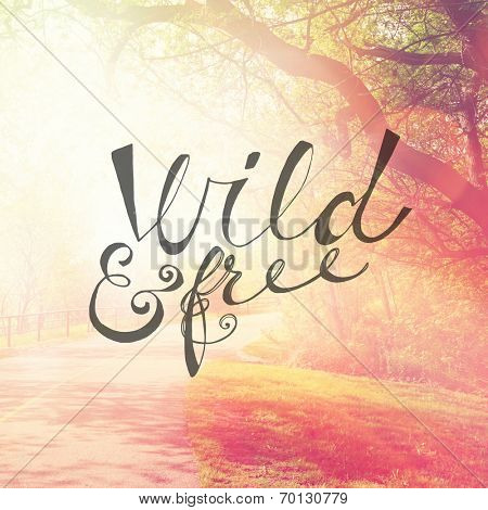 Inspirational Typographic Quote - wild & free