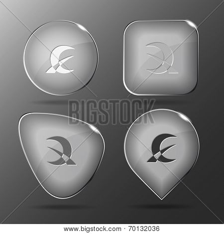 Abstract monetary sign. Glass buttons. Vector illustration.