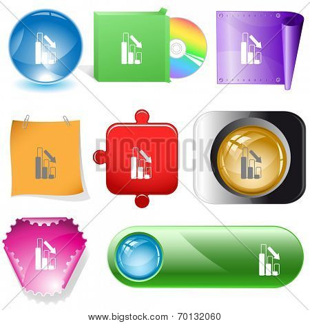 Graph degress. Vector internet buttons.