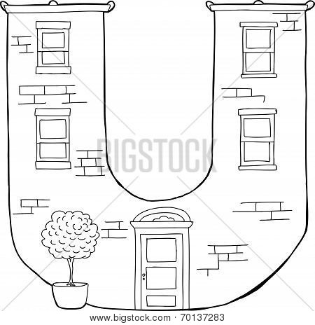 Letter U Apartment Outline
