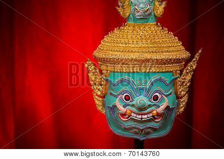 Thai Traditional Mask, used in Khon - Traditional dance of the Ramayana Saga