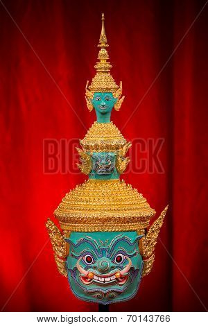Thai Traditional Mask, used in Khon - Traditional dance of the Ramayana Saga