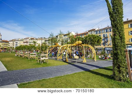 Playground At Promenade Du Paillon In Nice