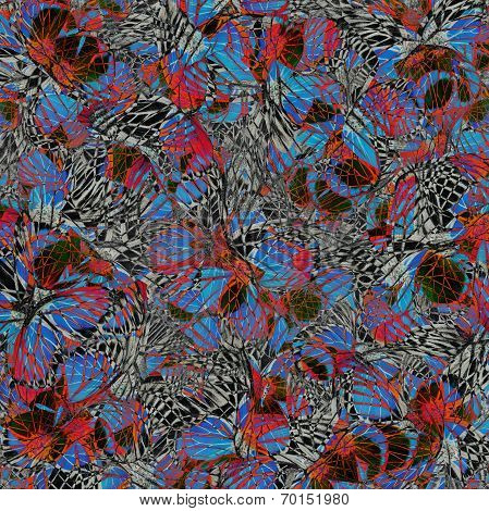 Exotic Background Pattern Made Of Fancy Red-spot Sawtooth Butterflies