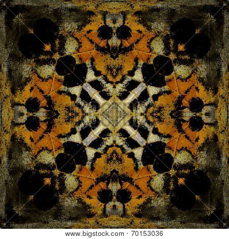 Exotic Brown Background  Texture Made Of Blue Pansy Butterfly Wing Pattern