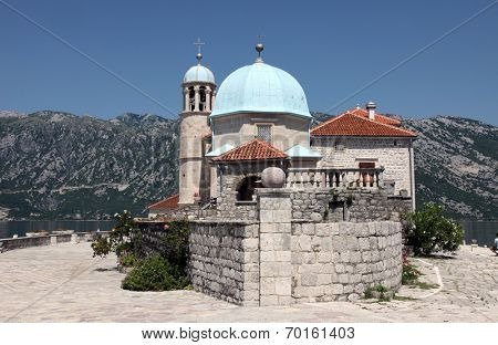PERAST, MONTENEGRO - JUNE 08: Church of Our Lady of the Rocks, Perast, Montenegro, on June 08, 2012