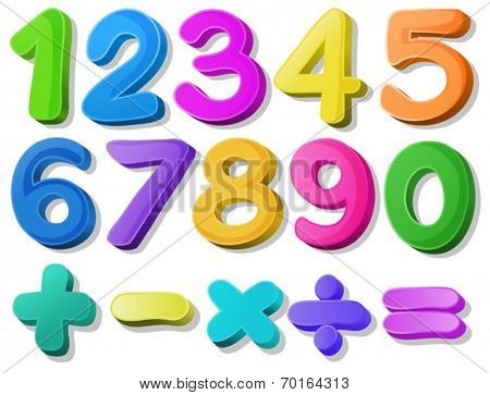 Illustration of multicolored number
