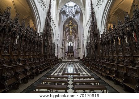 Interiors of Notre dame d'Anvers cathedral, Anvers, Belgium