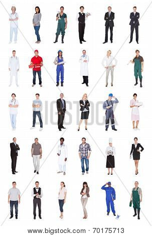 Multiethnic People With Various Occupations