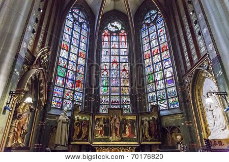 Interiors of Notre dame d'Anvers cathedral, Anvers, Belgium