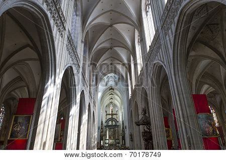 Interiors of Notre dame d'Anvers cathedral, Anvers, Belgium
