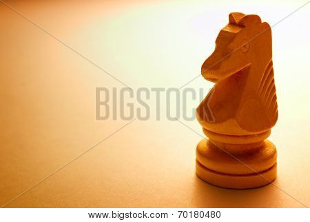 Macro Wooden Horse Chess Piece