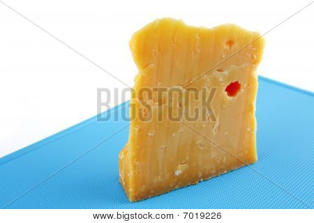 Stück Käse gelbe gauda
