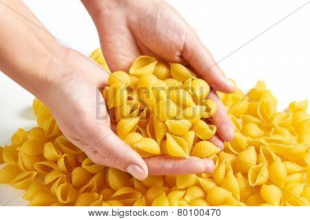 Pasta In The Womens Hands
