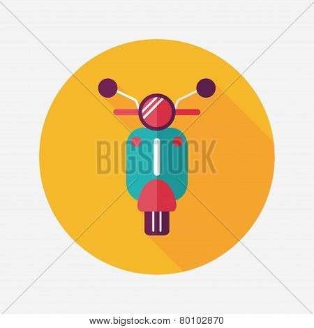 Transportation Scooter Flat Icon With Long Shadow,eps10