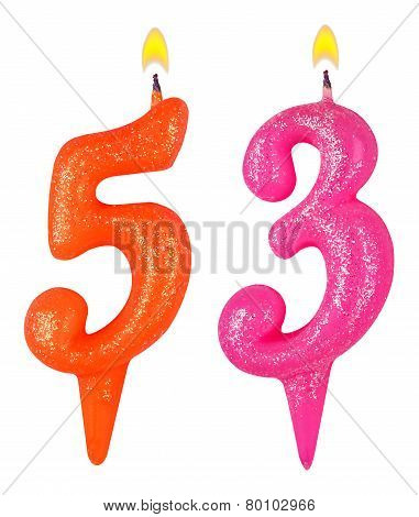 Birthday Candles Number Fifty Three