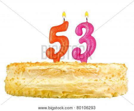 Birthday Cake With Candles Number Fifty Three
