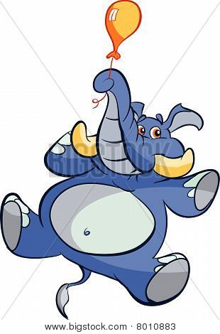 elephant hanging on small balloon