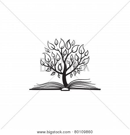 Vector tree growing of a book