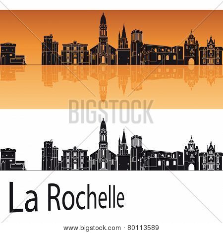 La Rochelle Skyline In Orange Background